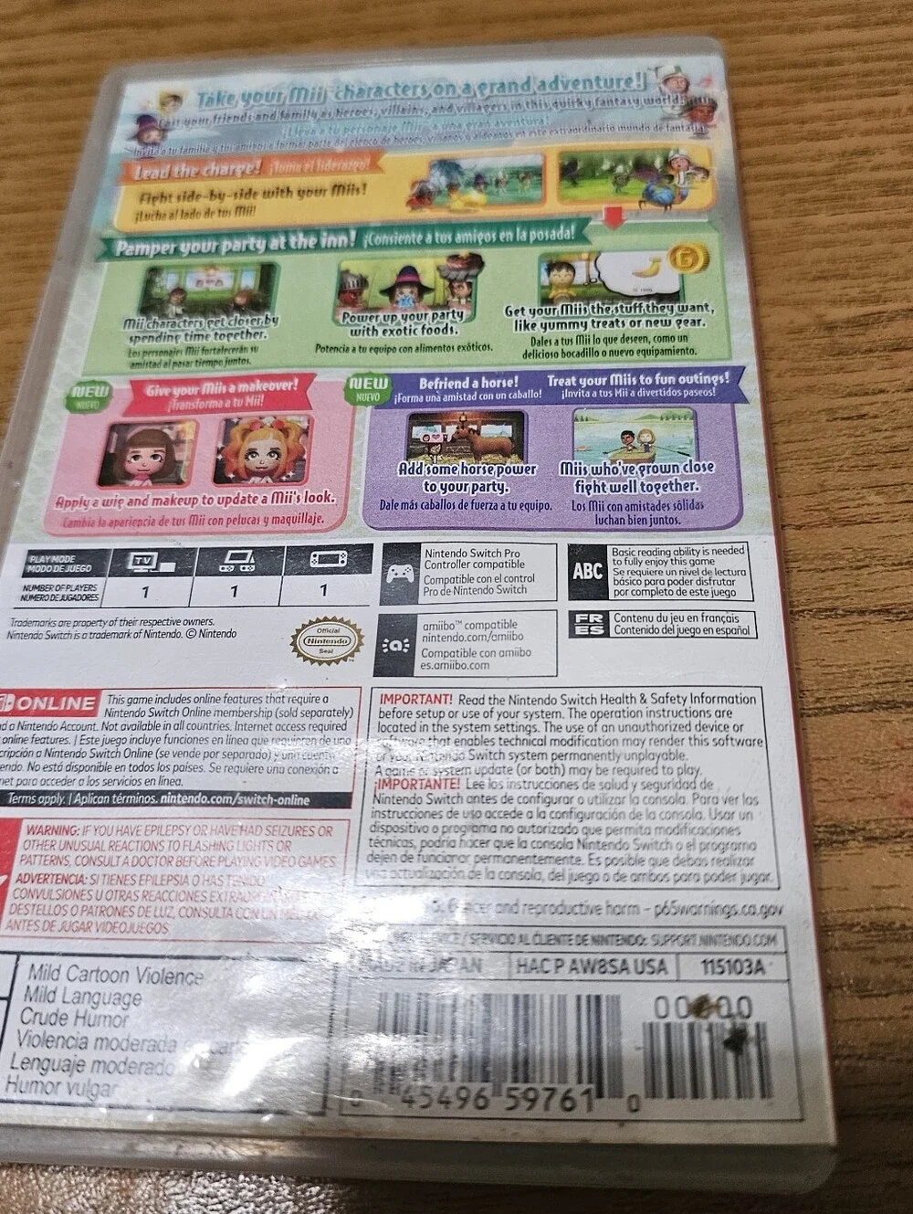Nintendo Switch Miitopia Game